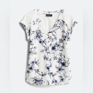 Floral Print White Blouse